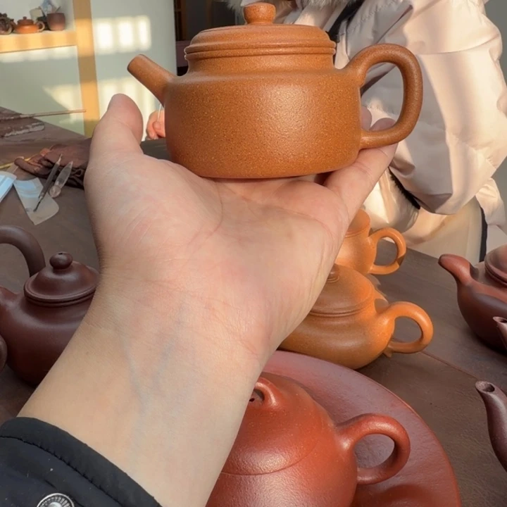 甘***枣紫砂茶壶冷金黄德钟180CC德钟
