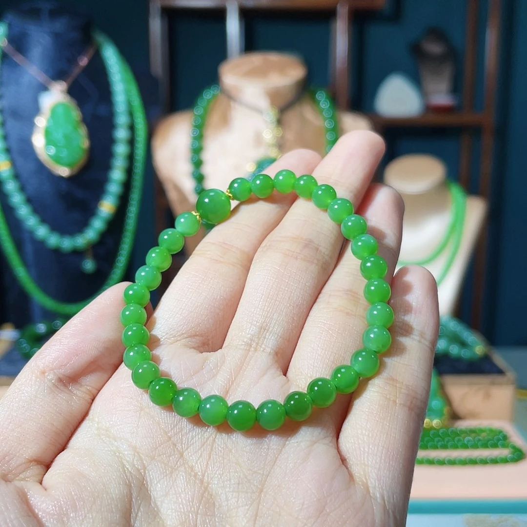 手串未镶嵌和田玉（碧玉）