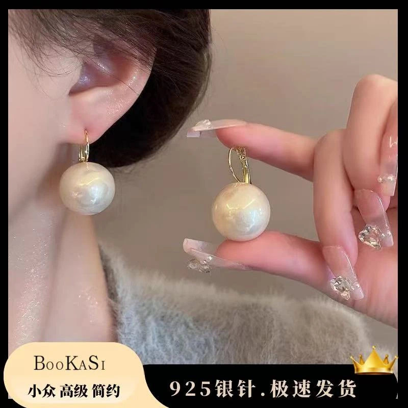 铜合金仿珍珠耳饰 925银针「小梨圆」复古珍珠耳环法式轻奢耳扣X-72