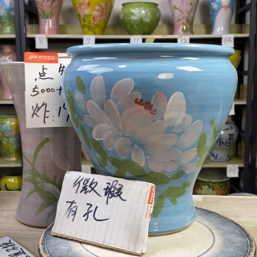 景德镇手工手绘陶瓷花盆