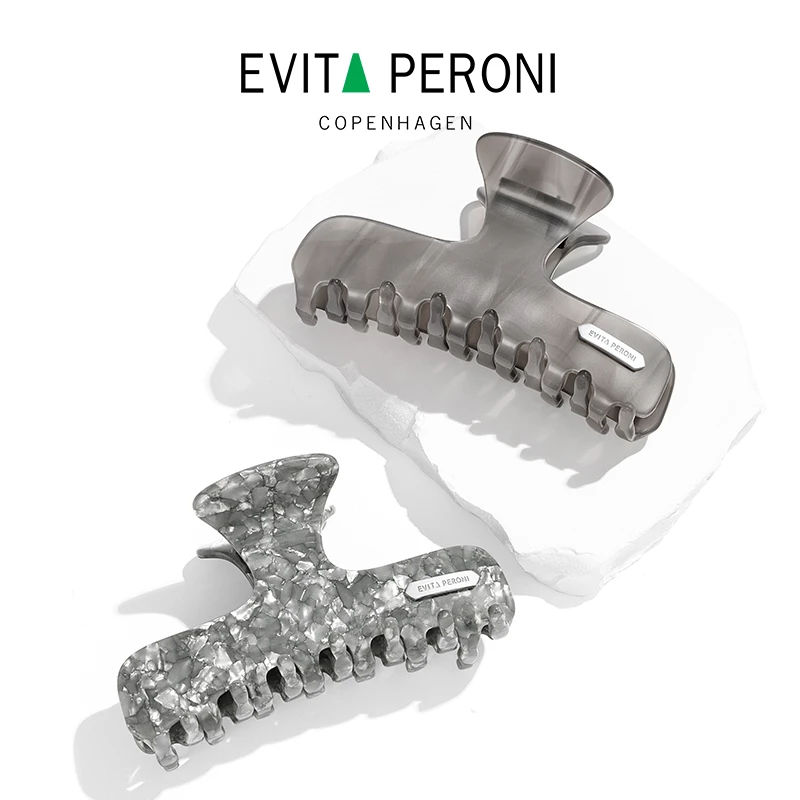 Evita Peroni/依慧达格雷系设计感加大号鲨鱼夹法式抓夹简约风ZB