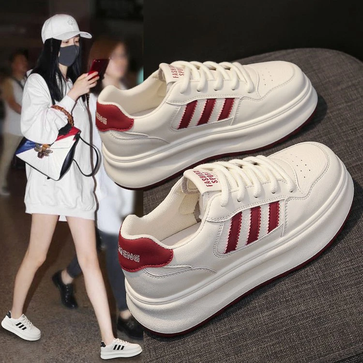 2025夏季小白鞋女时尚百搭透气增高厚底学生休闲潮鞋F7