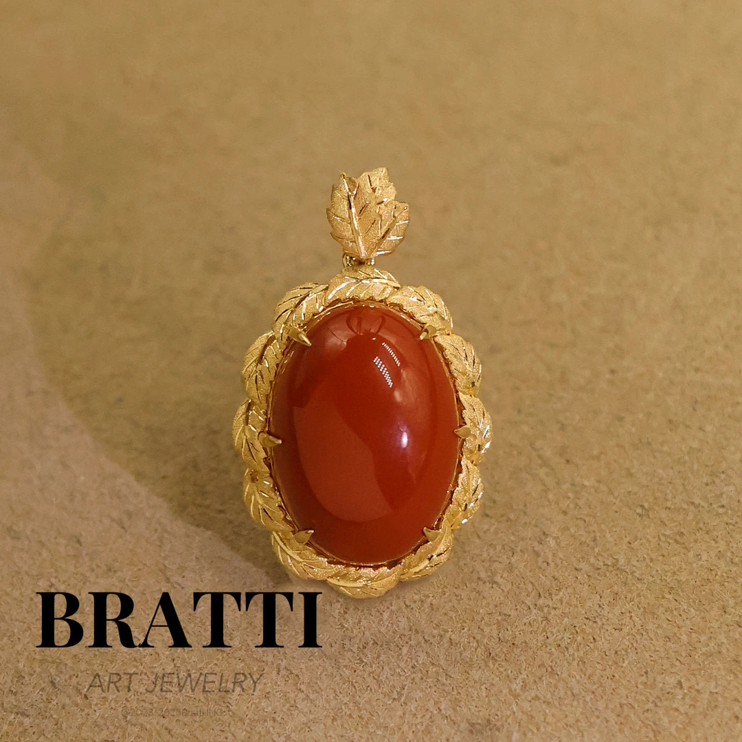 Bratti珠宝18K金“柏林老树”川料南红吊坠-KD250503