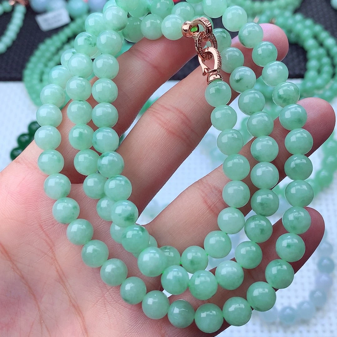 翡翠未镶嵌毛衣链卡7.5