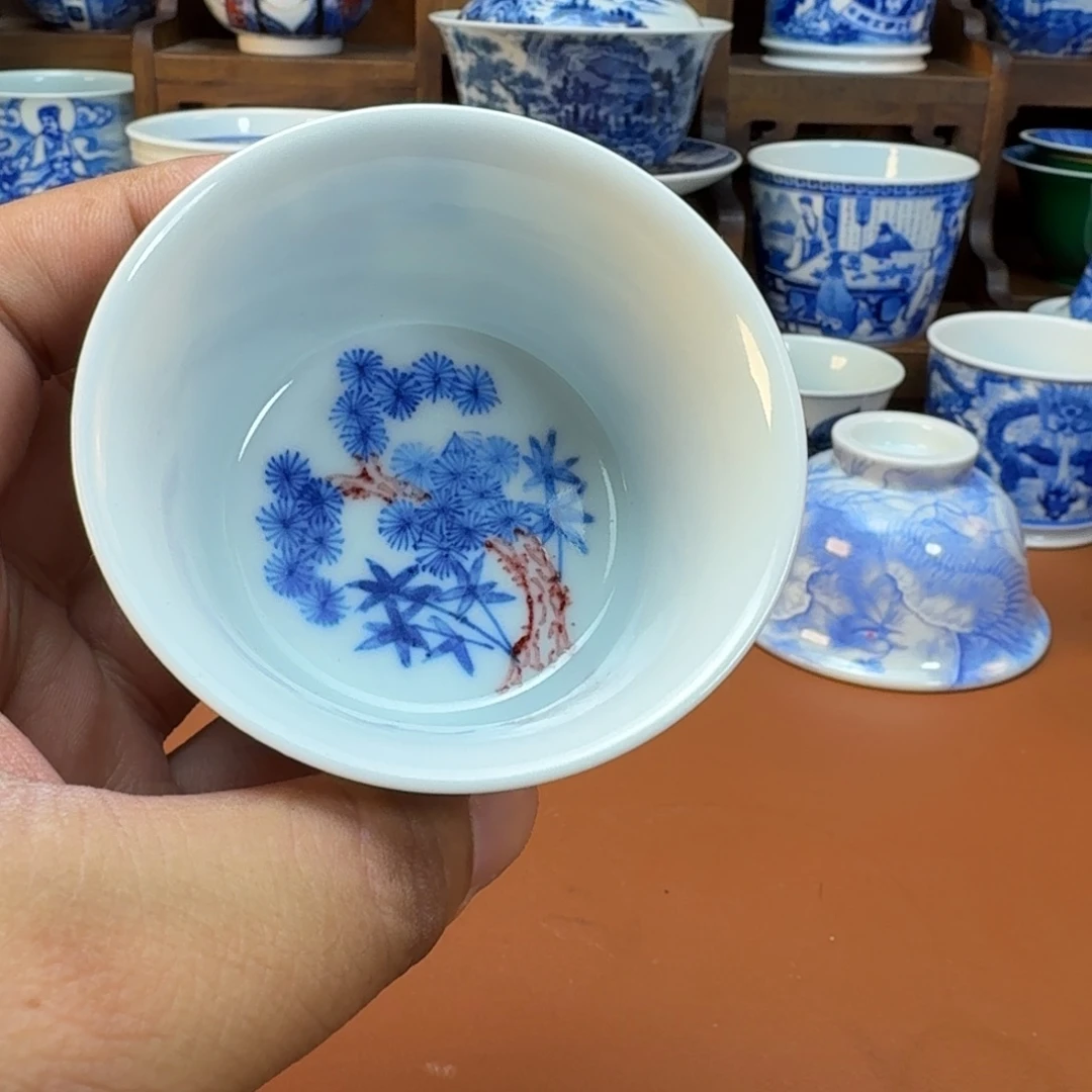 陶杯子景德镇全手工手绘陶瓷