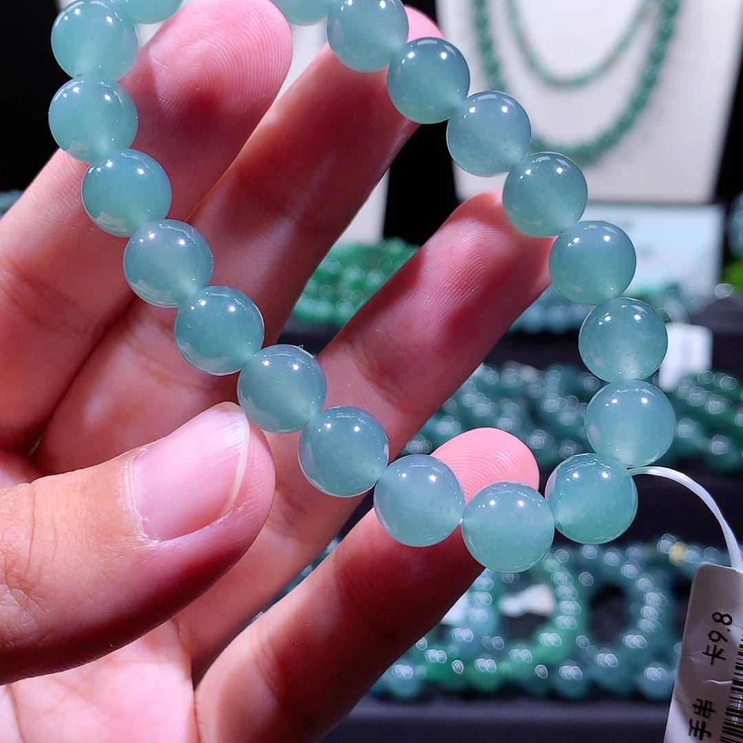 翡翠未镶嵌手链天然a货翡翠手串9.8