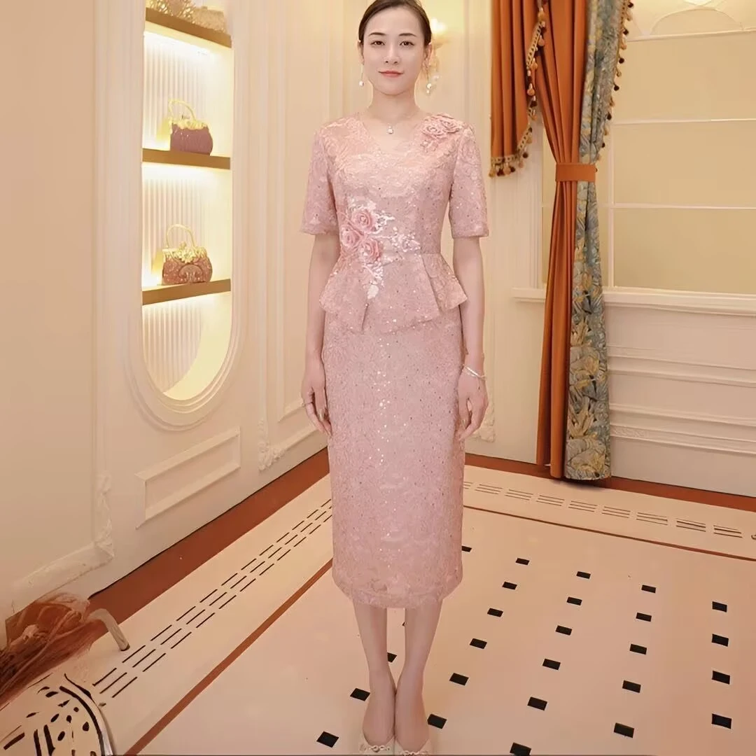 高端婚宴装2025新款高级感蕾丝连衣裙妈妈婚宴礼服平时可穿