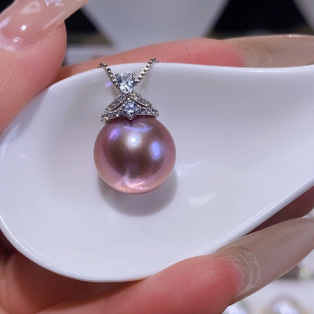 淡水珍珠颈饰银S925镶嵌倪***吗