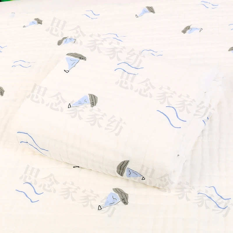 90*200四层纯棉泡泡纱纱布母婴A类浴巾成人浴巾大浴巾吸水柔软