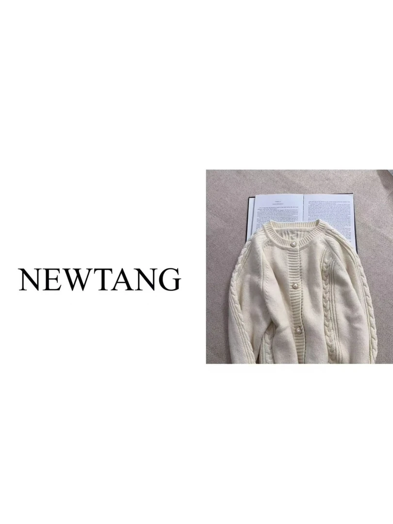 【奢享柔软】1170女外穿长袖珍珠爱心扣百搭上衣宽松显瘦毛衣外套