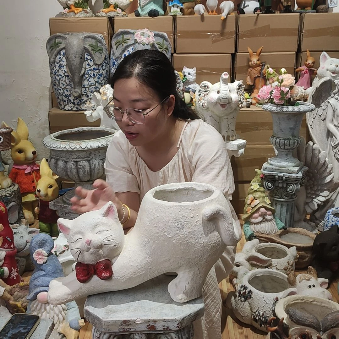 合成树脂氧化镁翘屁股猫咪花盆
