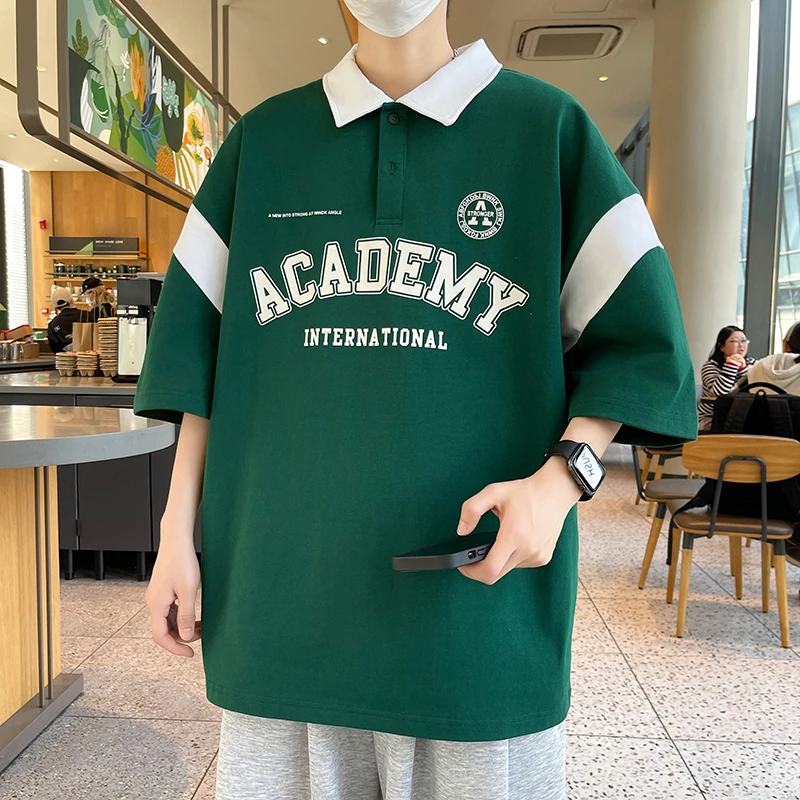 青少年夏季新款青春流行港风宽松舒适休闲透气百搭设计感短袖T恤