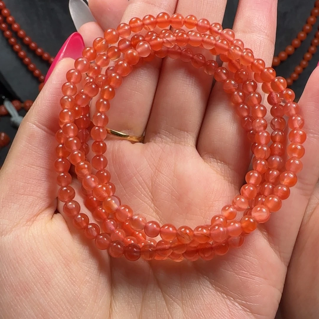 南红玛瑙未镶嵌手串4mm+