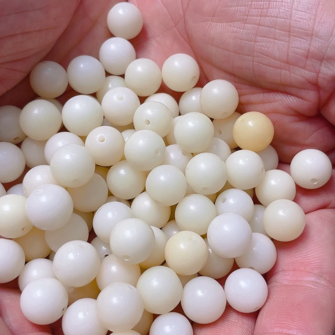 菩提根/象牙果吊坠白色圆珠100颗