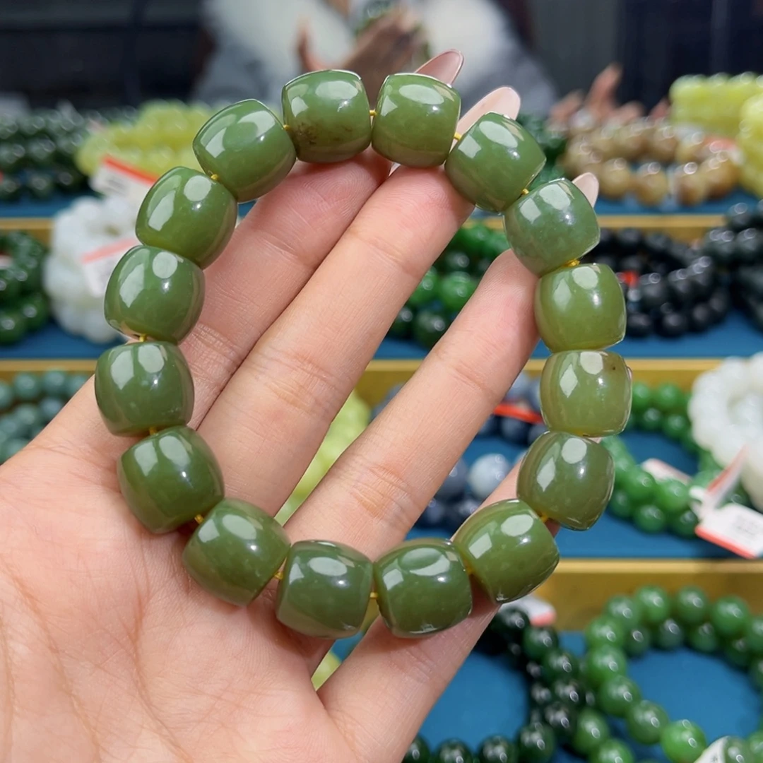 和田玉未镶嵌手链天然和田玉新疆若羌黄口手串14微瑕