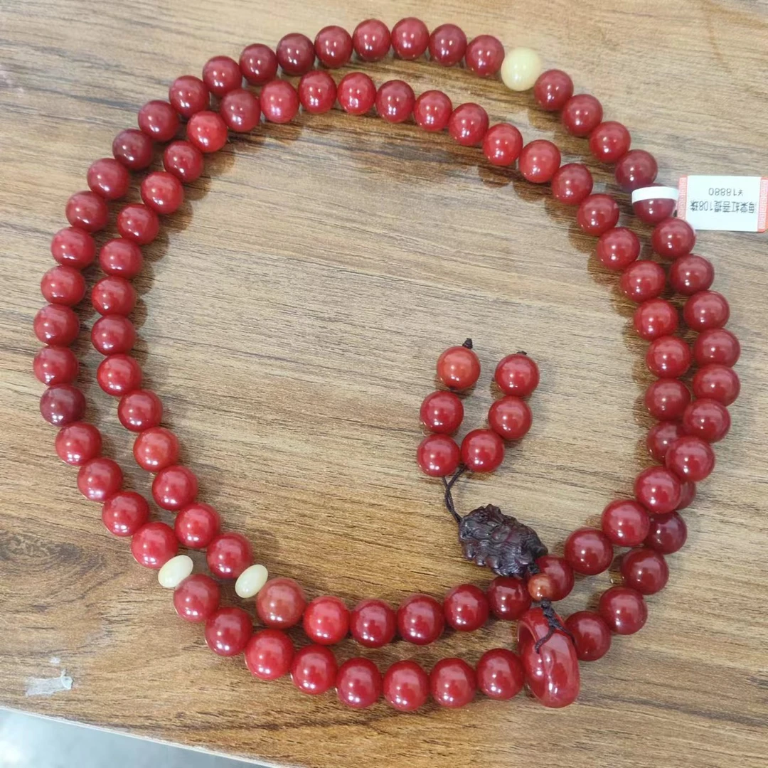 S级 精品手串    海堂红108珠  （无礼盒)