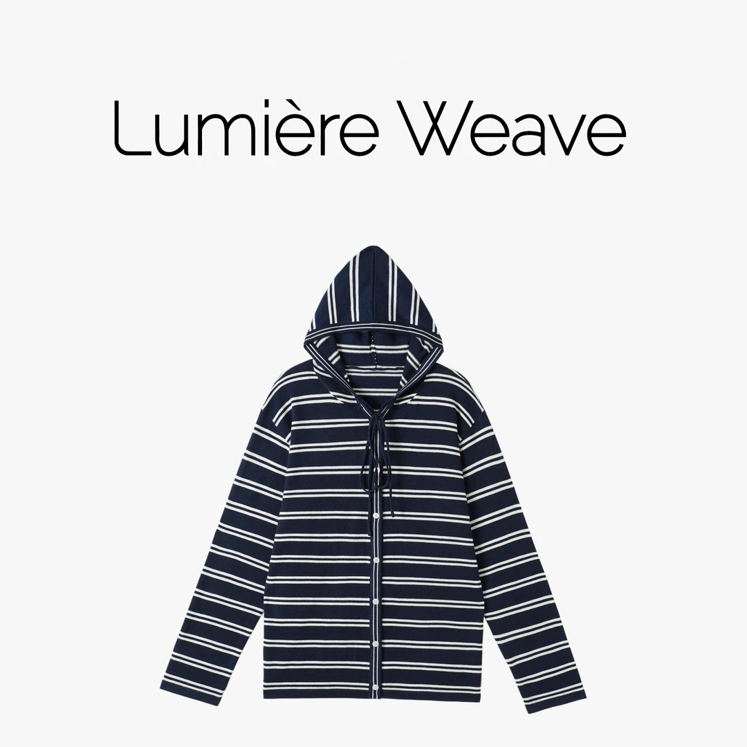 LumièreWeave【左岸漫行】53CX1199秋季百搭设计感宽松显瘦连帽开衫