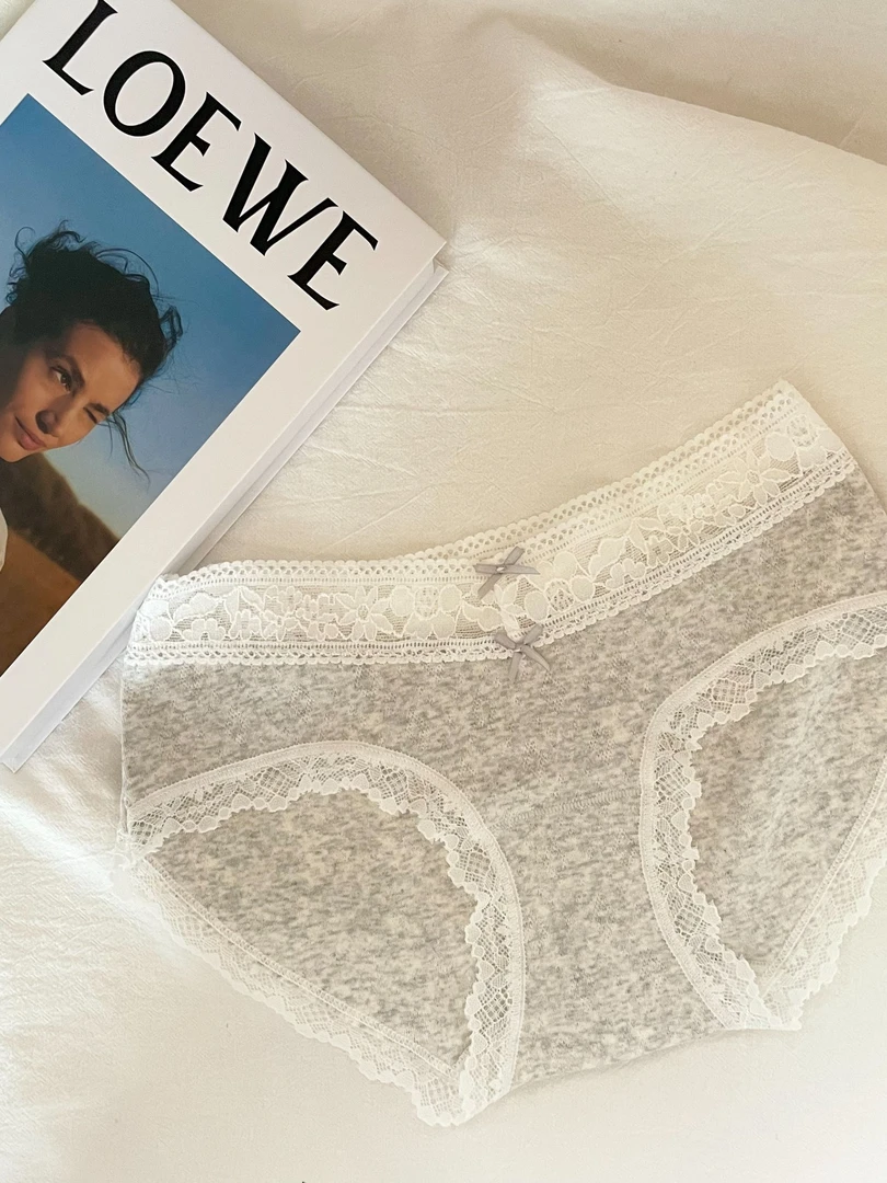 日系简约甜美少女蕾丝边内裤纯棉2025新款女士三角内裤全棉裆抗菌