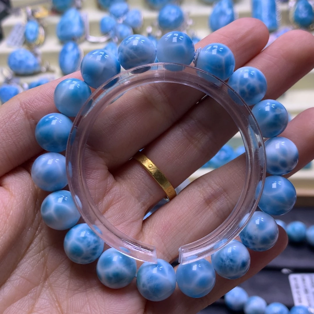 针钠钙石（海纹石）未镶嵌手串11+手串色差略异