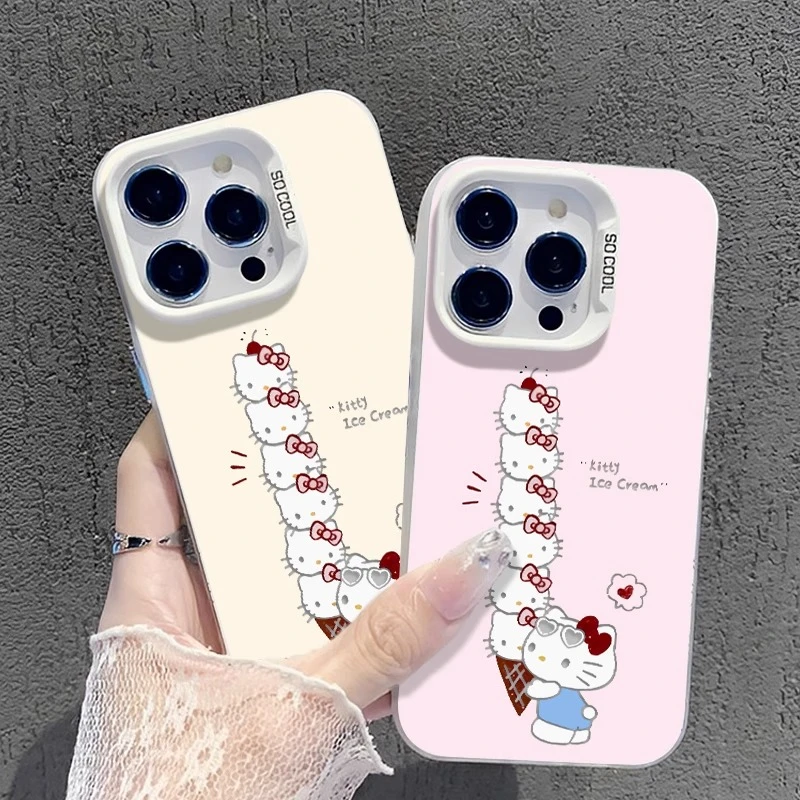 雪糕Kitty适用苹果16手机壳新款华为可爱vivo卡通小米15高级OPPO