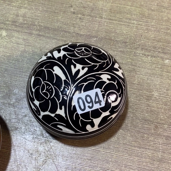 瓷片磁州窑黑刻墨盒