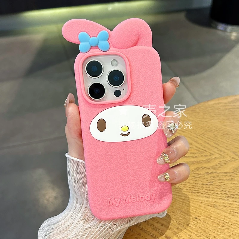 立体可爱美乐蒂适用苹果华为荣耀手机壳16promax女15新款14全包13