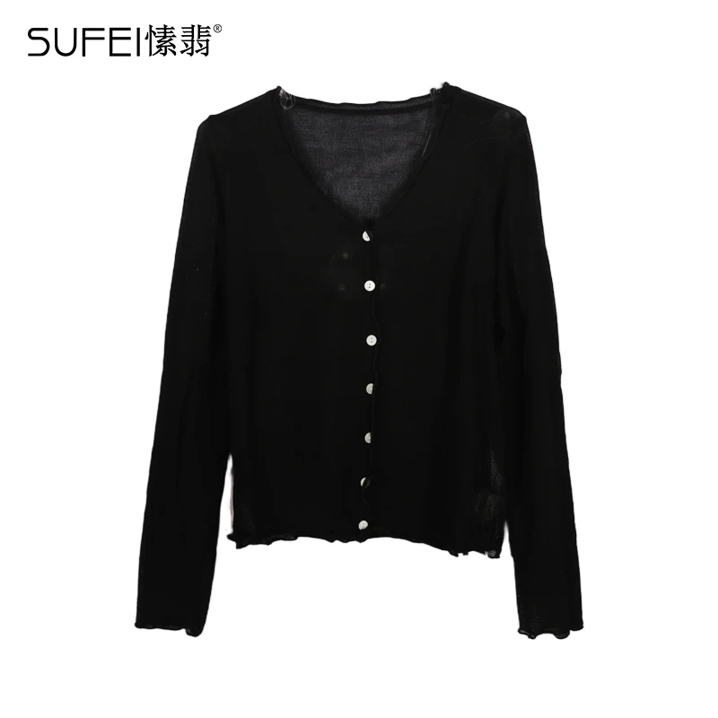 SUFEI/愫翡S52XS0519A 夏季新款简约纯色小衫 0519