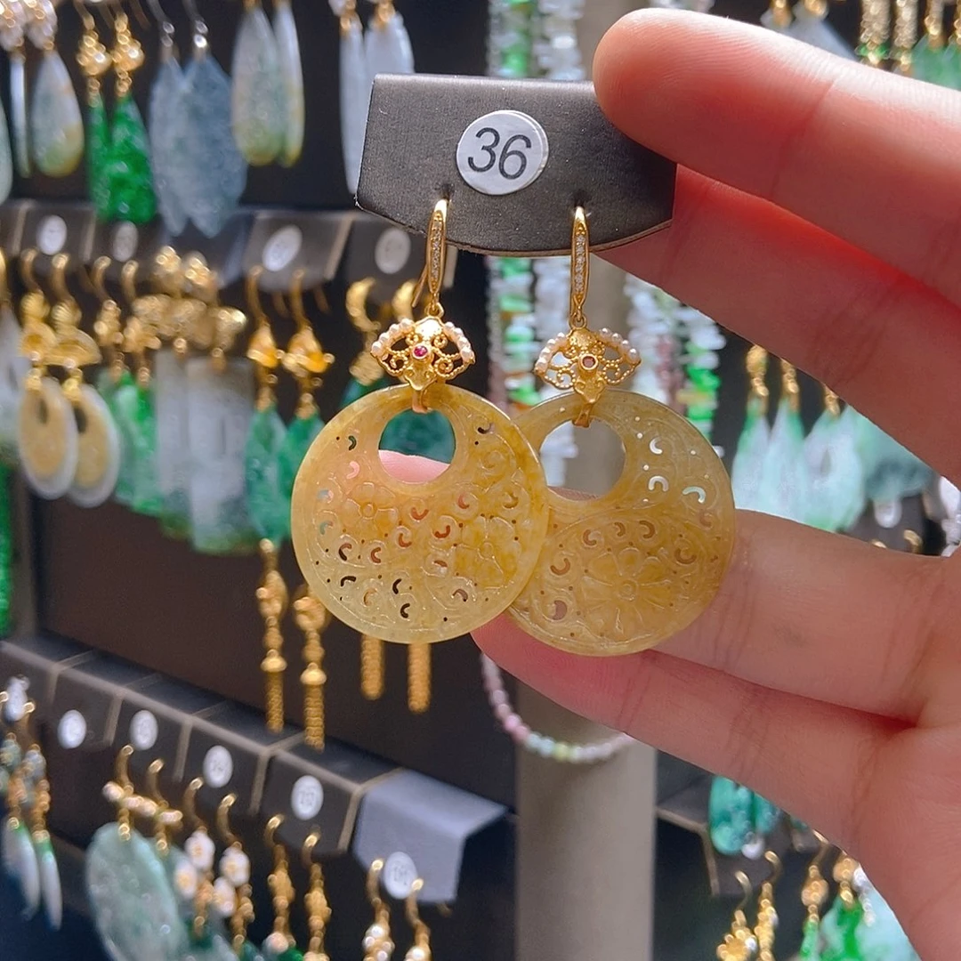 翡翠未镶嵌耳饰翡翠