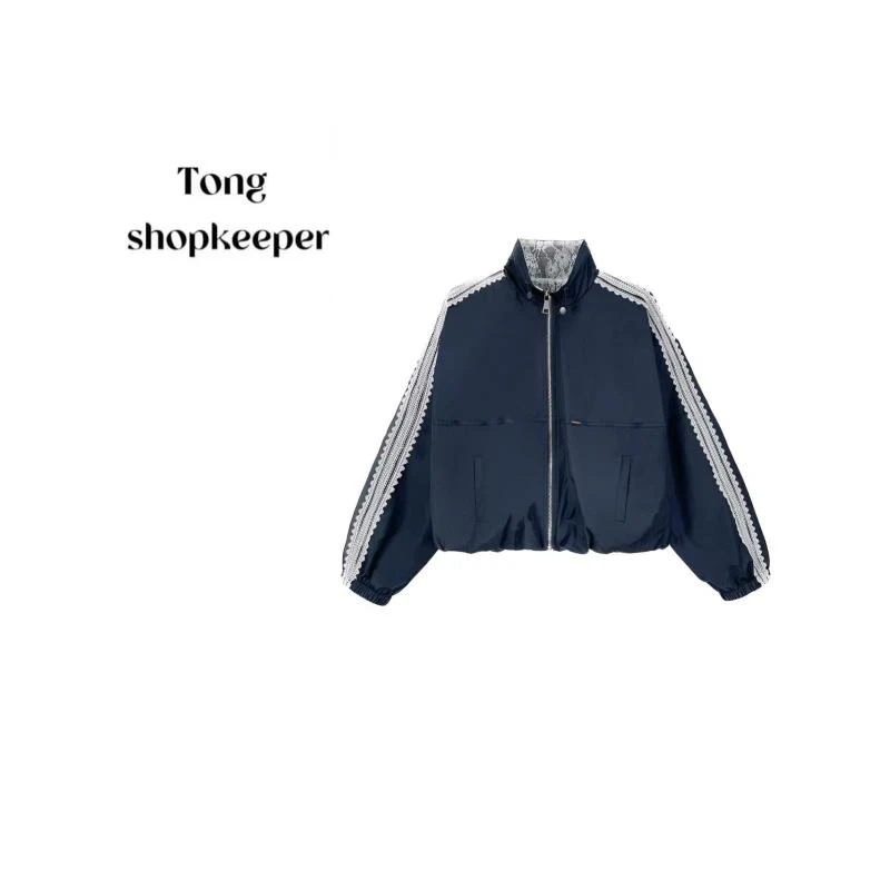 TT-现QJ/彤掌柜1681452 春款拼接蕾丝设计时尚简约款减龄百搭外套