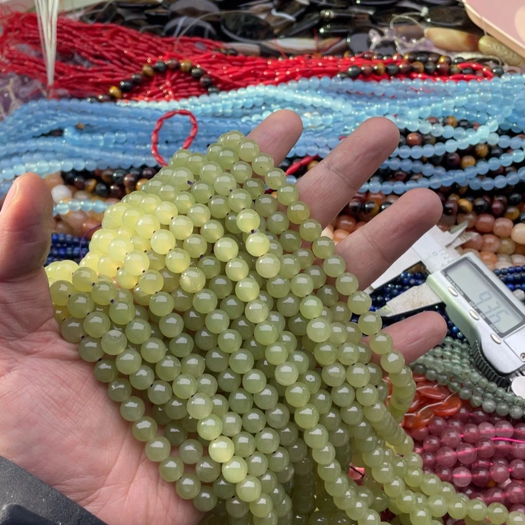 玛瑙/玉髓珠宝半成品未镶嵌两条装8mm天清冻圆珠