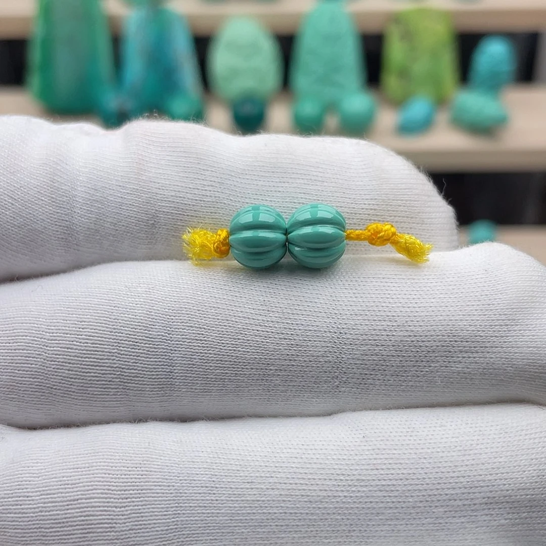 湖北秦古白皮料8mm瓜珠一对