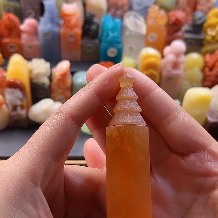 昌化石印石手工定制2厘米，圣诞树，包刻字