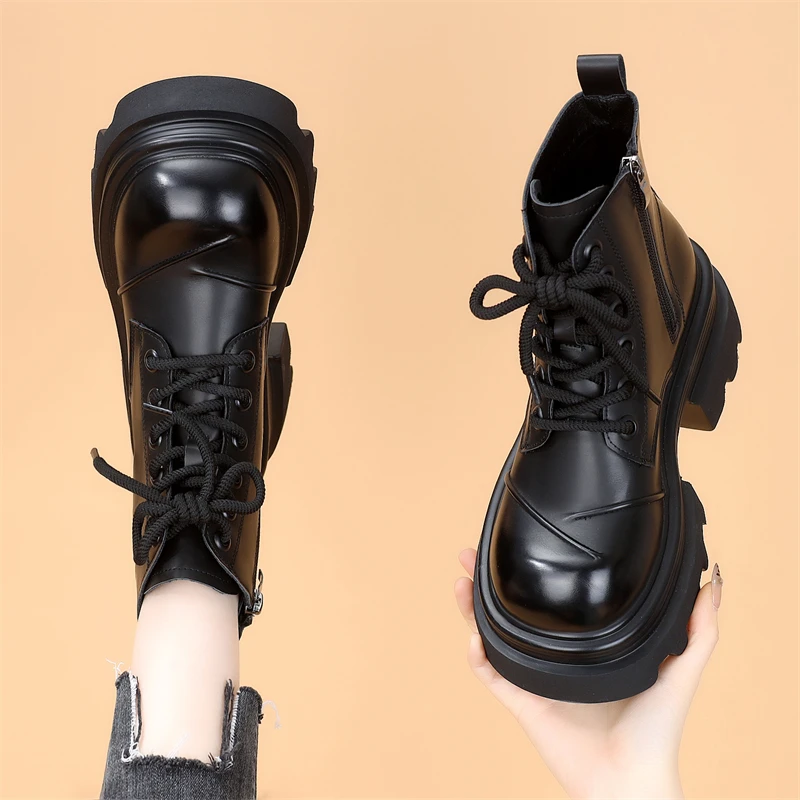 马丁靴女款爆款2025新款正品秋冬季加绒棉鞋厚底真皮短靴子女百搭