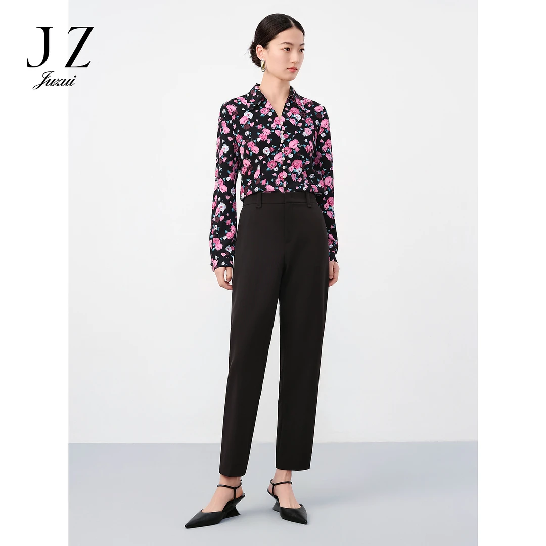 商场同款JZ玖姿JWEC11031通勤锥形紧身小脚裤休闲裤2025春季新款