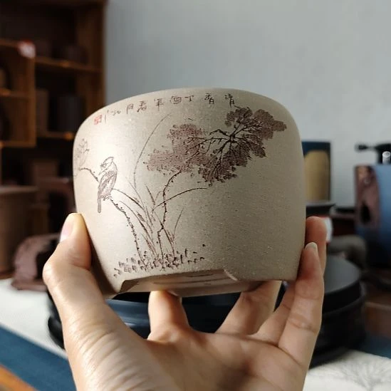 宜兴紫砂花盆桌面透气盆景