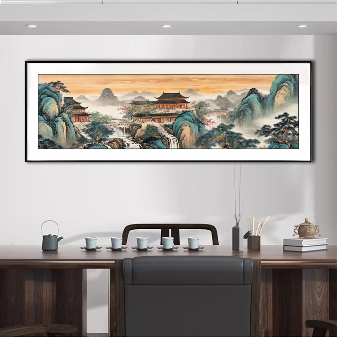 【新疆长绒棉绣布】6915求仙十字绣大格210x60厘米满绣64种绣线