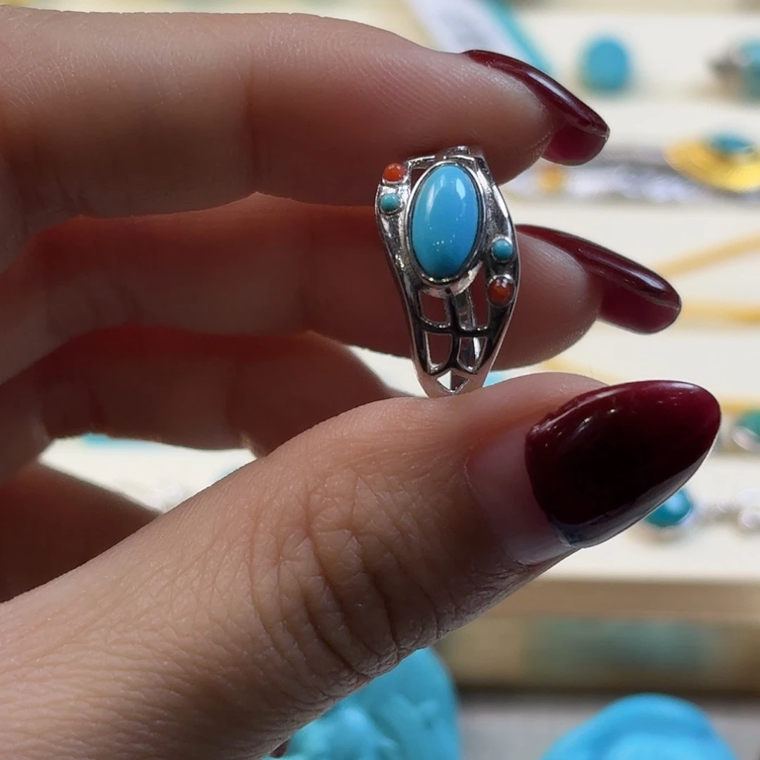 绿松石银S925镶嵌颈饰