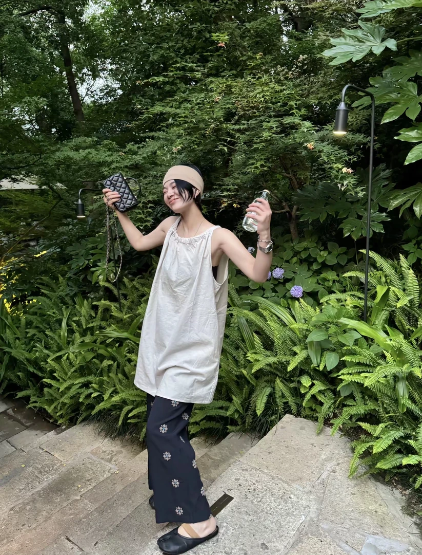 LIS&AZ-甜美气质挂脖系带无袖背心连衣裙DA5173