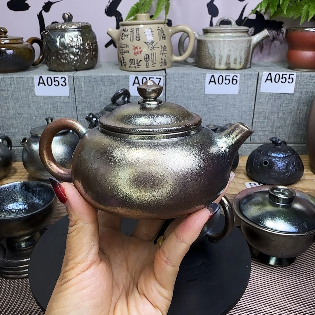 壶思**睿建水紫陶柴烧壶微瑕