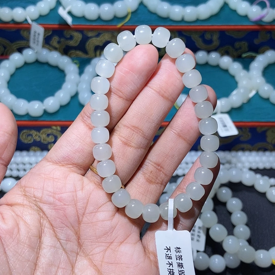 和田玉未镶嵌手串8m老型