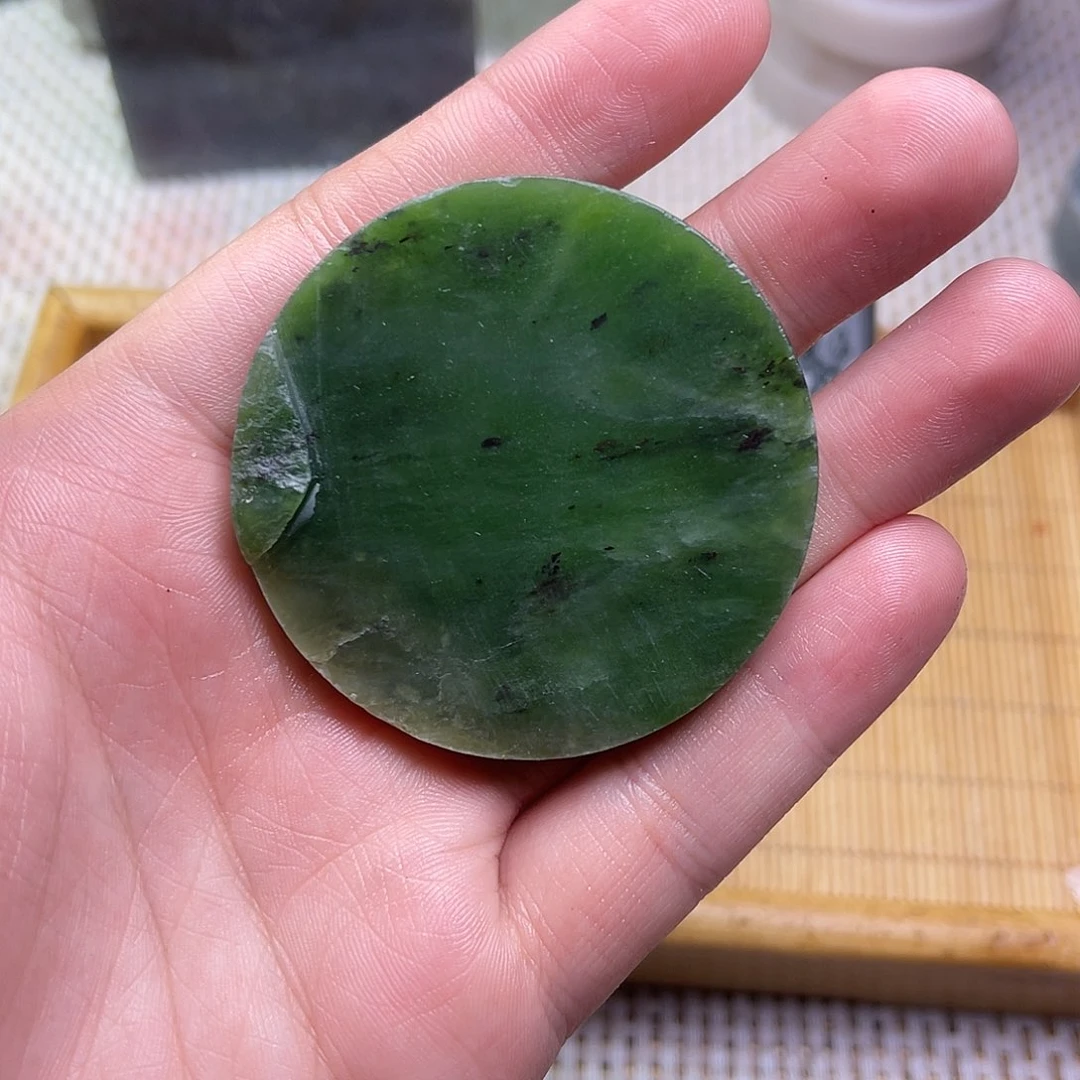 未镶嵌和田玉车挂红皮碧玉镯芯片