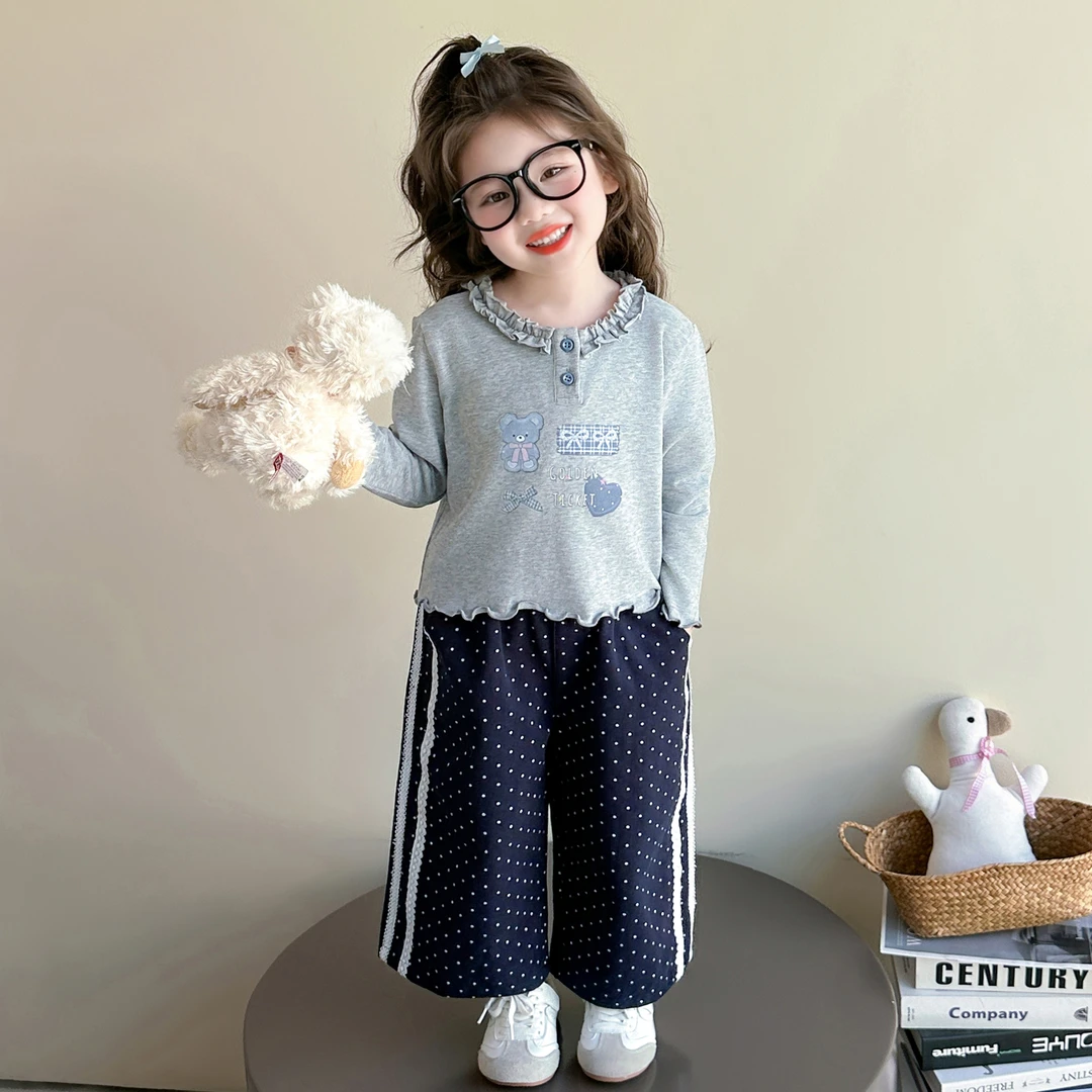 女童时尚新品套装春秋款儿童甜美可爱风休闲两件套女宝宝韩版秋装