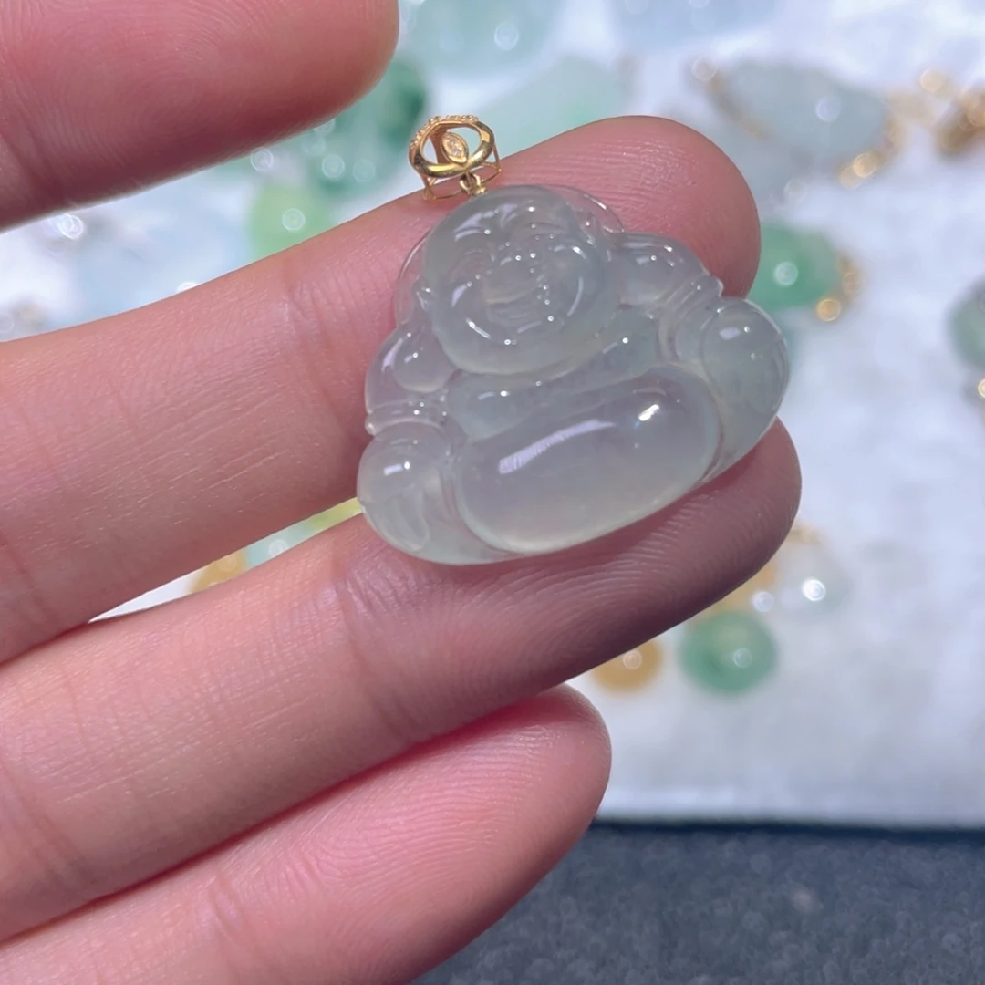 颈饰18K金镶嵌翡翠翡翠