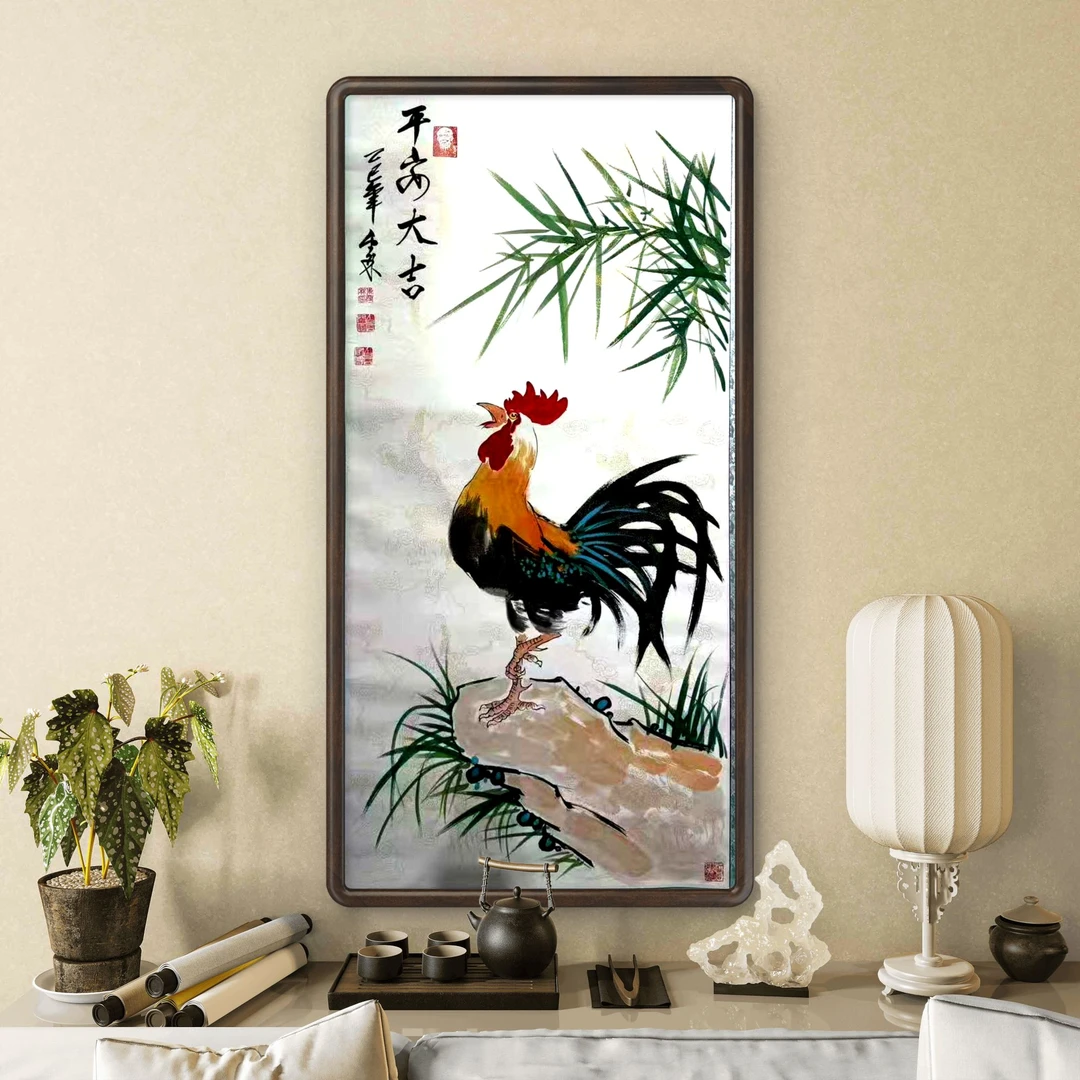 朱雪林老师书画作品-《平安大吉》-竖四尺
