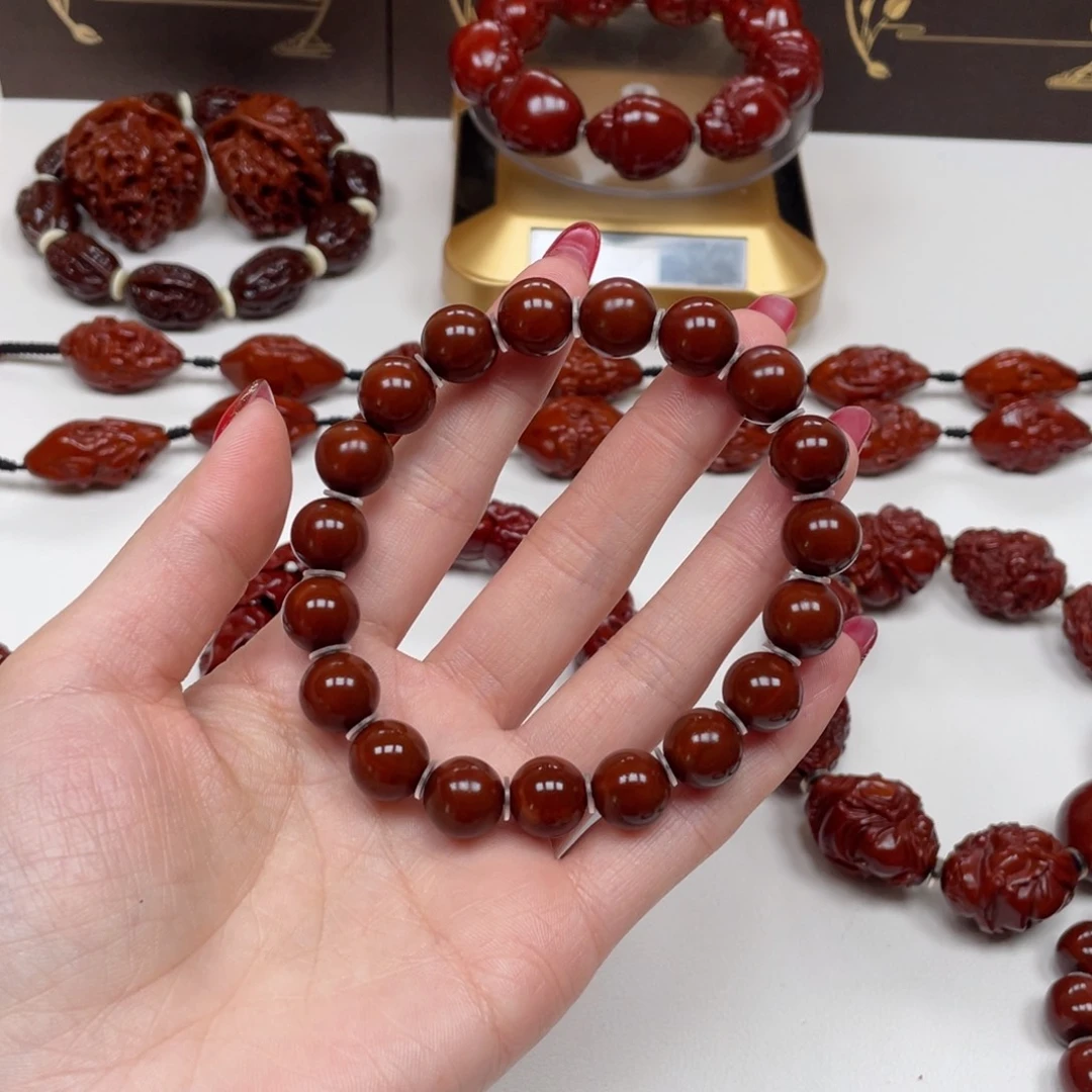 橄榄核手串佳***根小光珠，