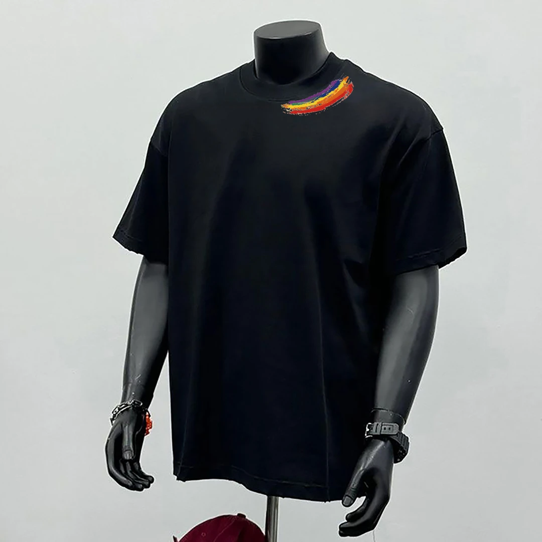 纯棉男士短袖T恤夏季新款网红国潮风原创印花宽松百搭圆领上衣