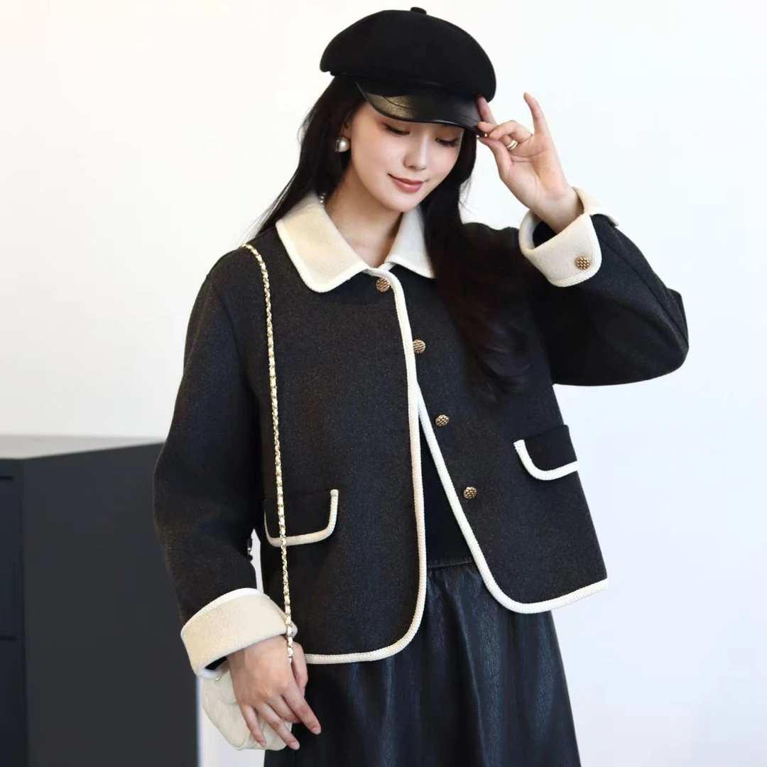 2025年女款流行外套秋冬大衣女秋冬高级感小香风宽松短款韩版外套