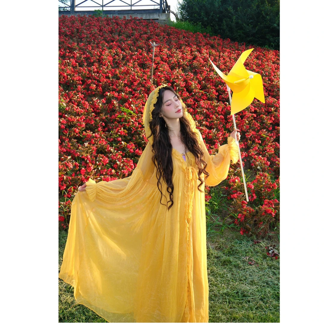 【在逃公主吊带链接】原创设计新款法式仙气显瘦遮肉