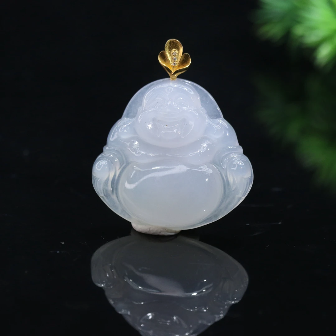 FC40天然缅甸翡翠A货18k佛公/800033/保利厦门拍卖