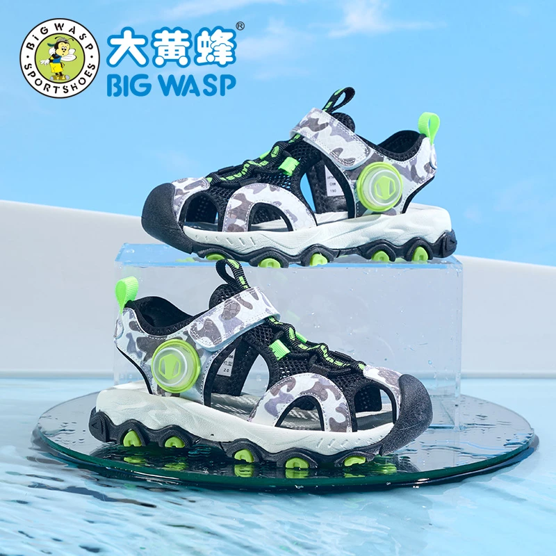 大黄蜂童鞋儿童凉鞋夏季新款男童包头防踢沙滩鞋防滑耐磨户外鞋子